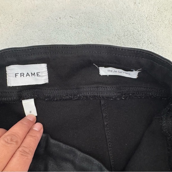 Frame Denim The Jetset High Rise Flare in Noir Coated Size 2 - Picture 9 of 15